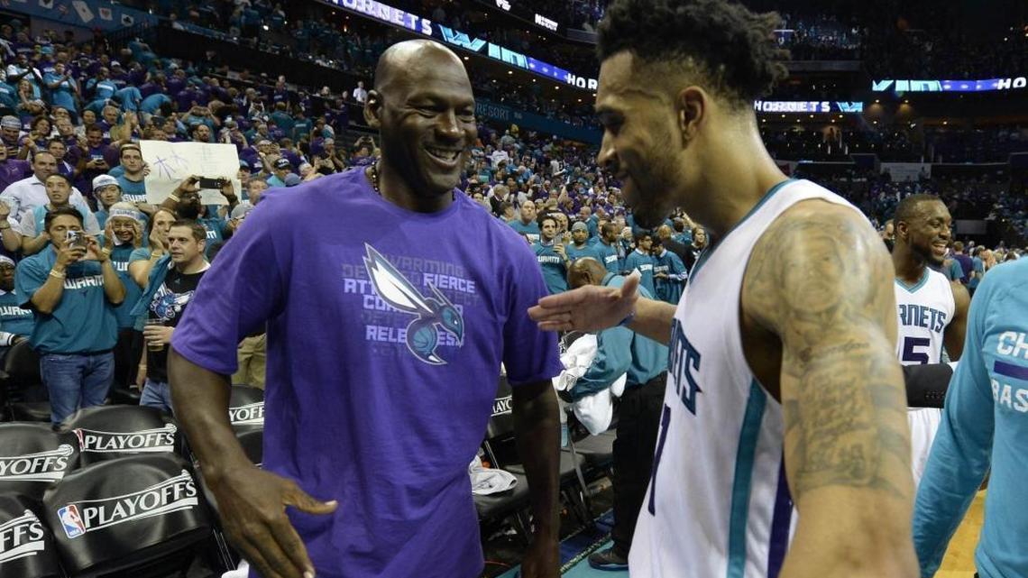 Charlotte Hornets owner Michael Jordan (left) has donated $2 million to help two agencies “building trust” between African-Americans and police