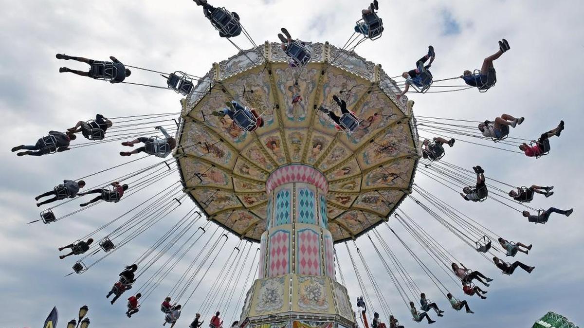 The spinning swing is a crowd pleaser at the N.C. State Fair in Raleigh Friday.