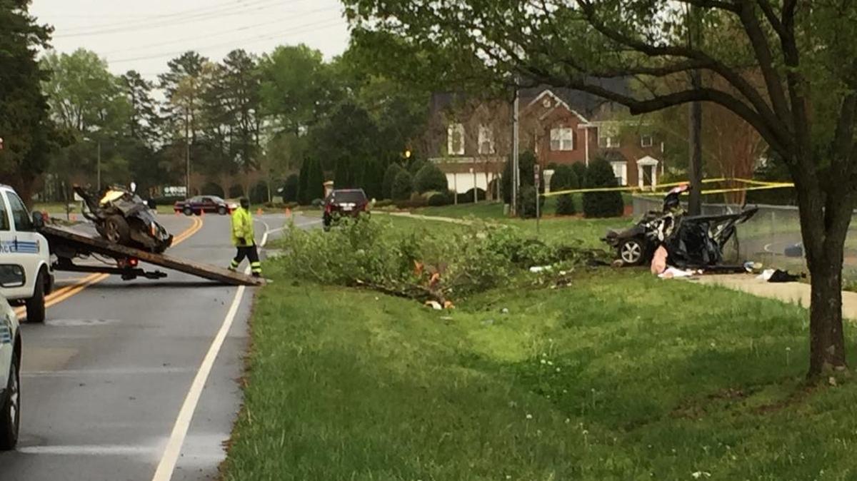 A 14-year-old passenger in a speeding car died and the driver was in critical condition after their car veered off McKee Road in south Charlotte early Saturday and hit a tree, police said.