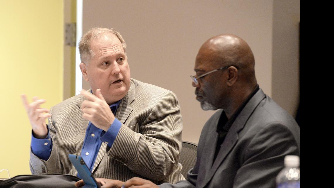 
Mecklenburg commissioners Bill James (left) and George Dunlap support a referendum on extending board terms. 


