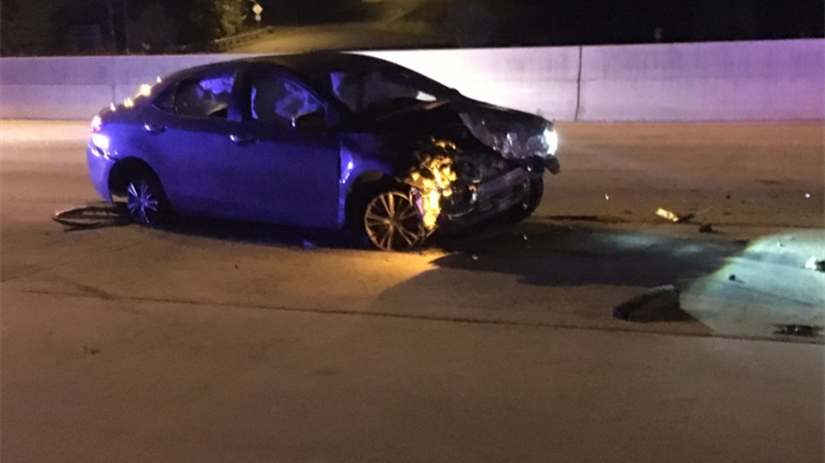 This is one of the cars involved in the wrong way accident on Interstate 85 early Friday morning in Charlotte.