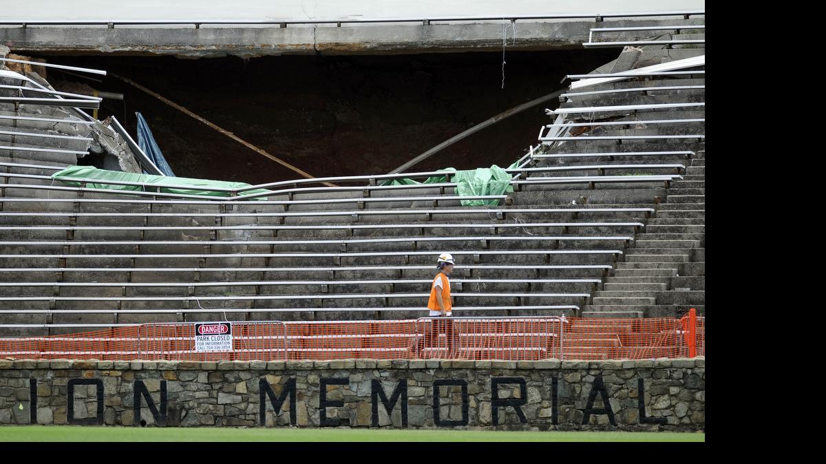 
In 2009, several rows of seats in the horseshoe section of Memorial Stadium collapsed.
