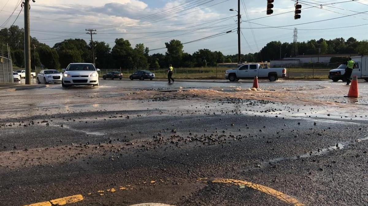 Site of water main break.