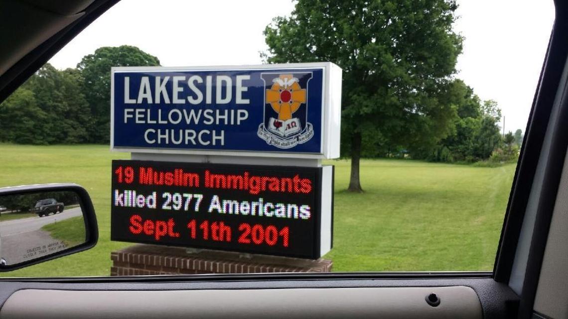 The sign in front of Lakeside Fellowship Presbyterian Church has drawn criticism from passersby and former church members. The pastor and the current congregation say Lakeside is speaking God’s truth