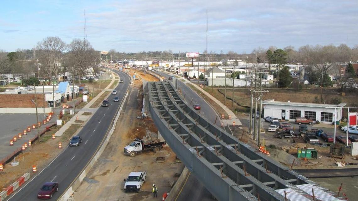 Construction of the Lynx Blue Line Extension through north Charlotte includes work at Orr Road and at Old Concord Road, shown here.