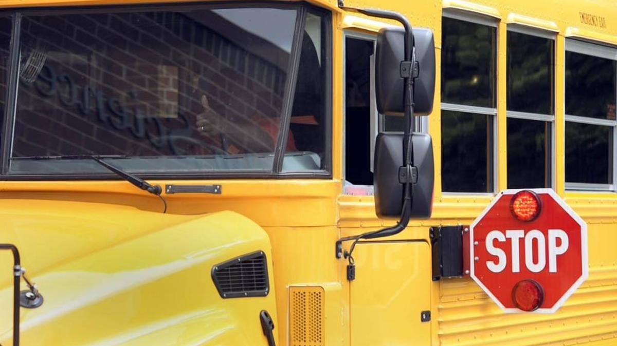 A school bus collided with another vehicle on Mount Holly-Huntersville Road on Monday.