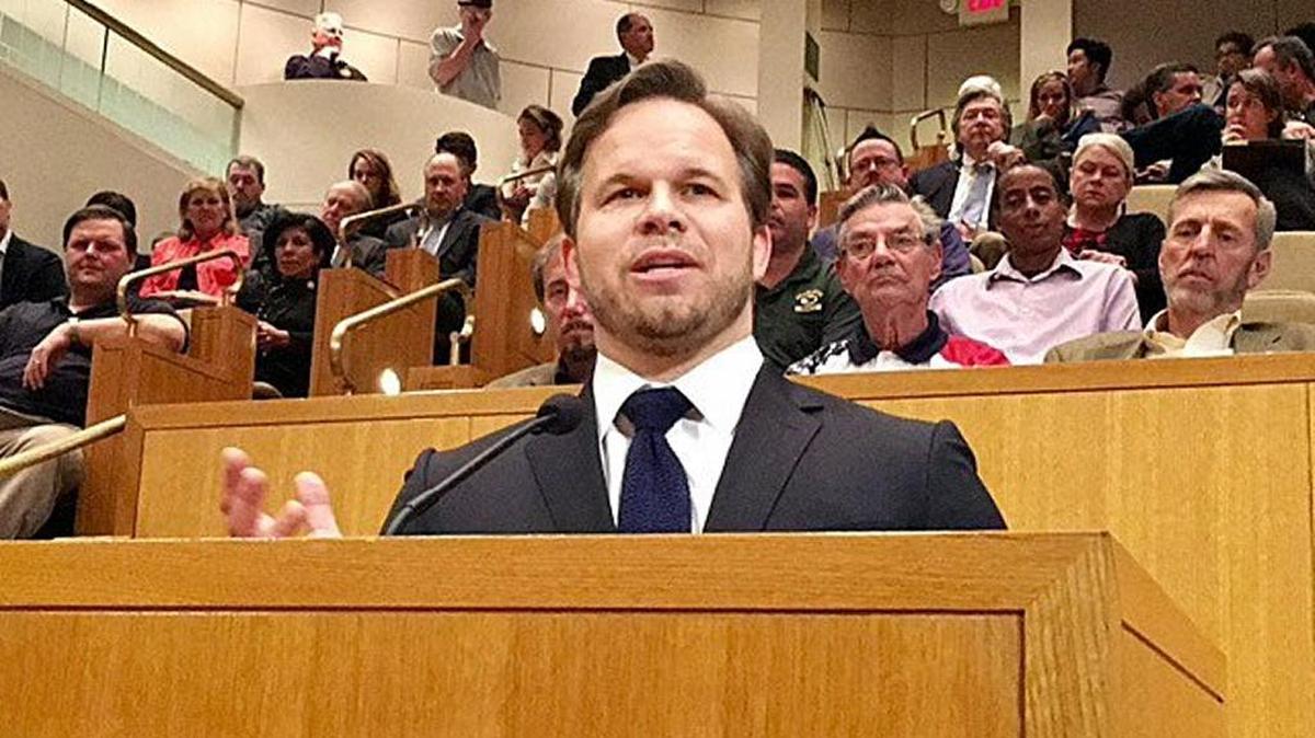 Marcus Smith, CEO of Speedway Motorsports and leader of an ownership team that hopes to bring major league soccer to Charlotte, addressed Mecklenburg County commissioners in January. Commissioners voted Wednesday night to provide land for a new stadium but no money to build it.