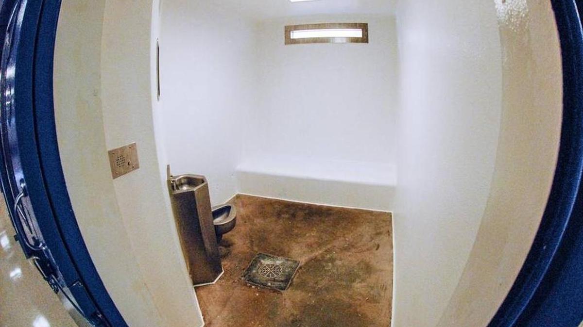 A wide-angle view of a cell inside the new Therapeutic Diversion Unit at Central Prison in Raleigh. In November, Inmate Shawn Minnich was recently moved to the unit after 13 years in more restrictive solitary confinement. But in February, he was moved back to solitary.