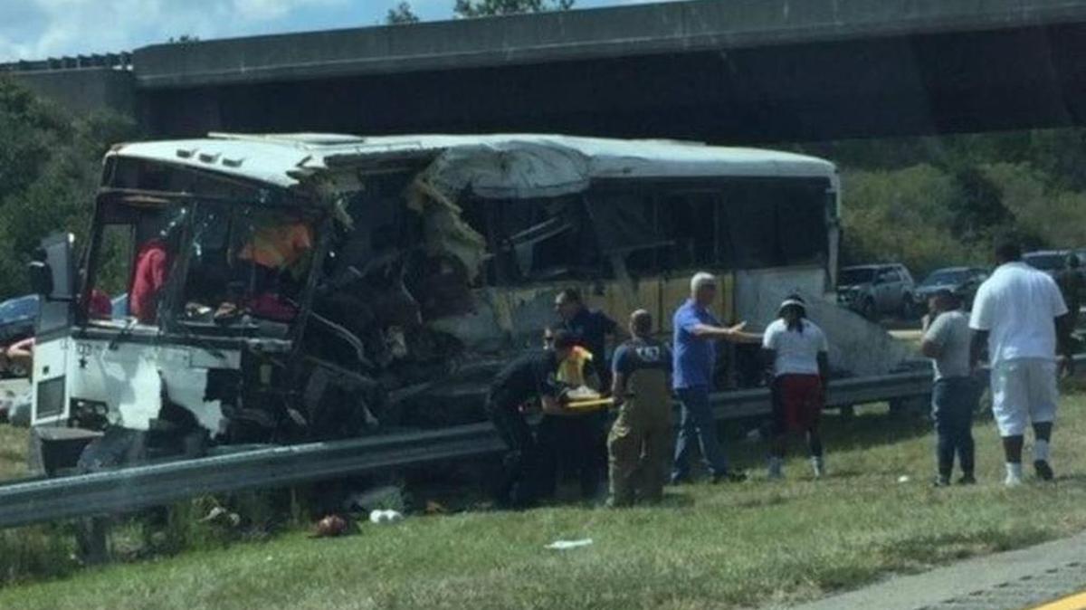 Four people were killed, including an 8-year-old boy, after a charter bus carrying football players from Rock Hill crashed Saturday near Hamlet, N.C. Troopers say a tire blowout caused the crash, which sent more than 40 other people to area hospitals.