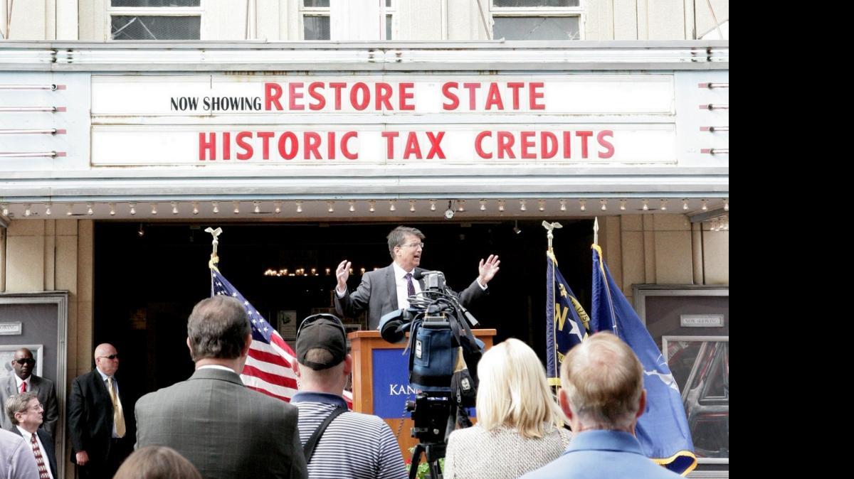 
Gov. Pat McCrory spoke to dozens at the Gem Theatre in Kannapolis Thursday morning to push the General Assembly to reinstate the Historic Preservation Rehabilitation Tax Credit program of the N.C. State Historic Preservation Office during this session. 

