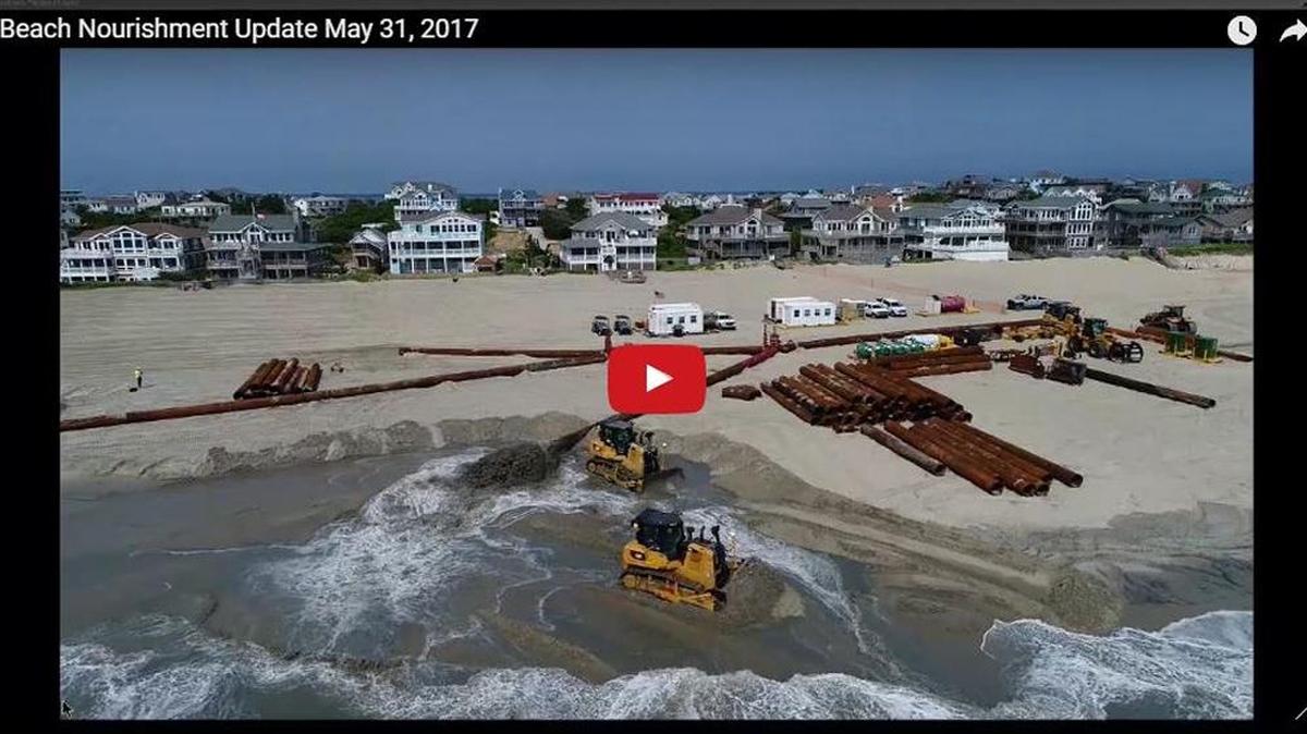 Frame grab from video of Duck beach renourishment project.
