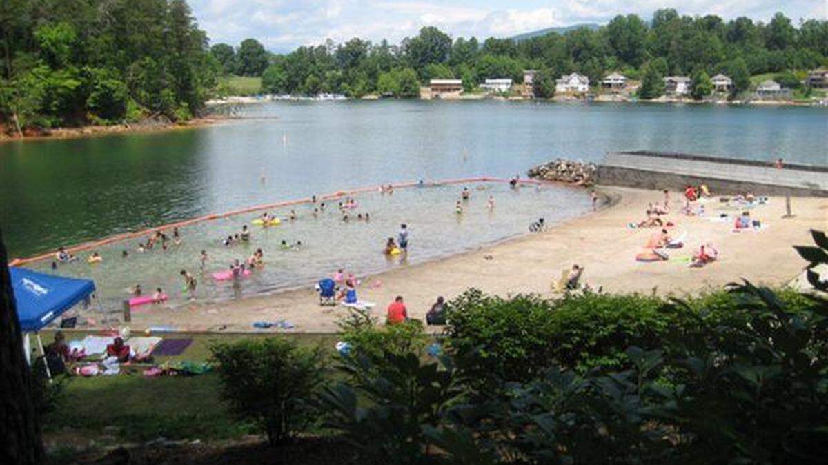 
Lake James State Park features a pleasant swimming area open during the warm months. 