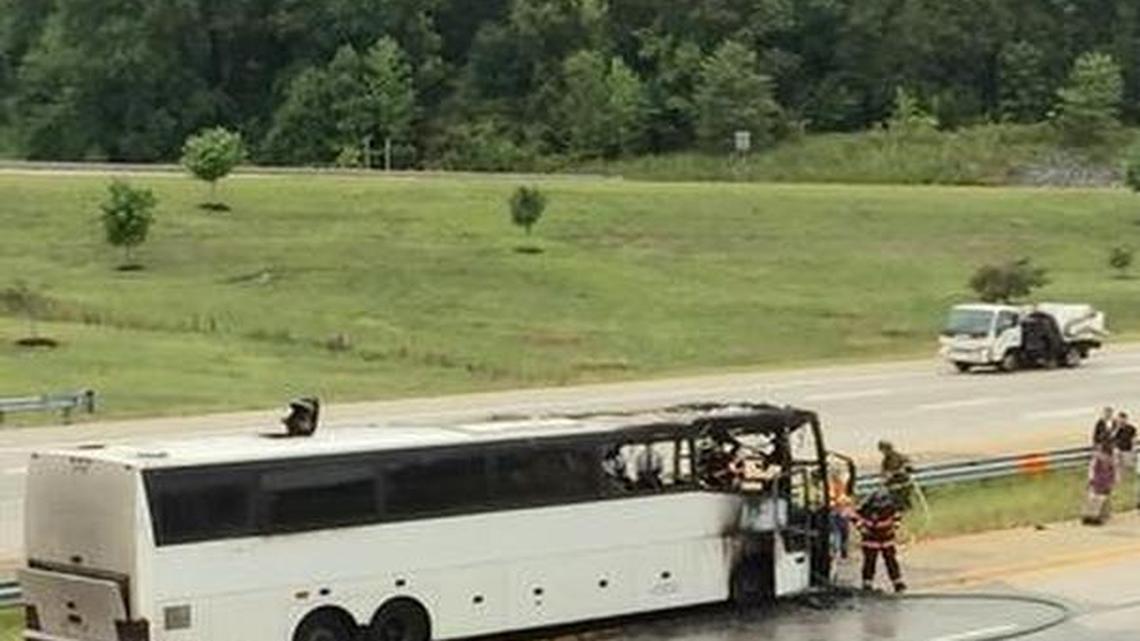 
Traffic on Interstate 85 in Rowan County was backed up after a bus with around 80 people on board caught fire Tuesday morning. 

