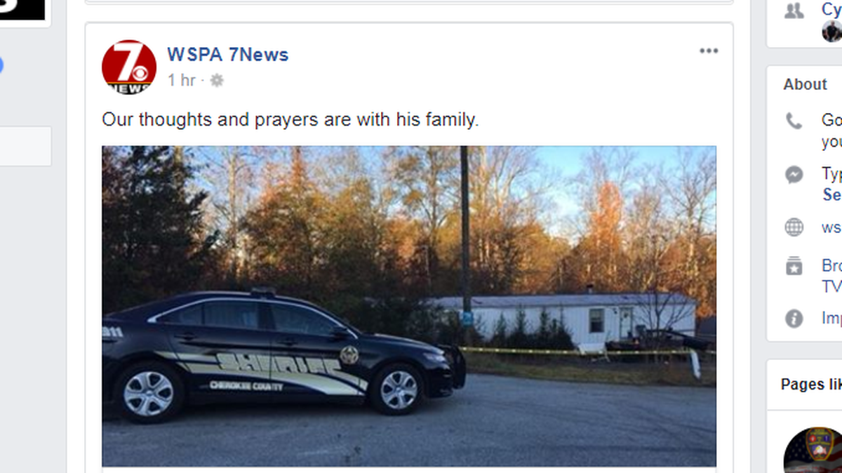 WSPA posted on Facebook about the dismembered body that was found in the Chesnee area of South Carolina.