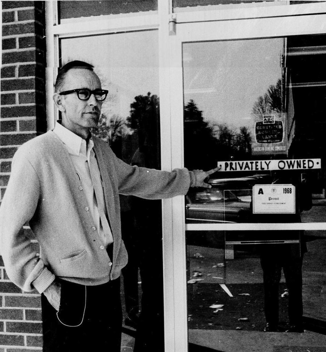 Harry Floyd, owner of the segregated bowling alley in Orangeburg, S.C., over which civil rights demonstrations ended in the death of three students in 1968.
