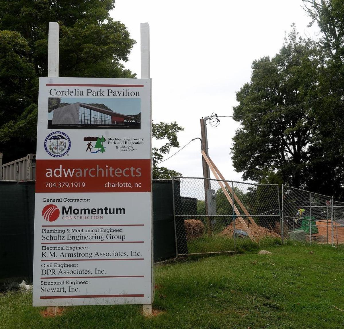 Construction is underway at Cordelia Community Park Shelter, one of the park projects being constructed by the county with part of the $250 million in bond money approved by voters in 2008.