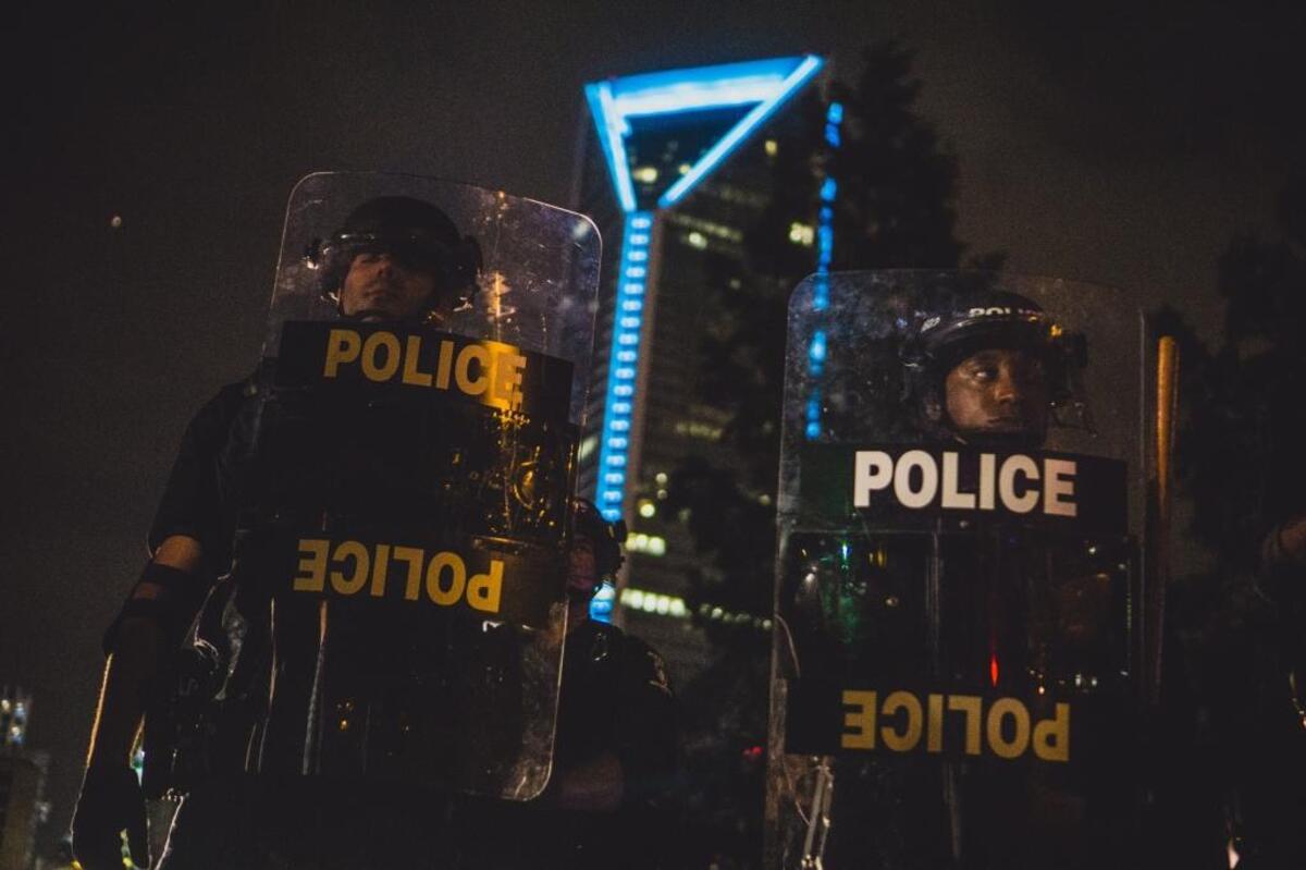 One of the photographs Jacobs made, from the Charlotte protests last September.