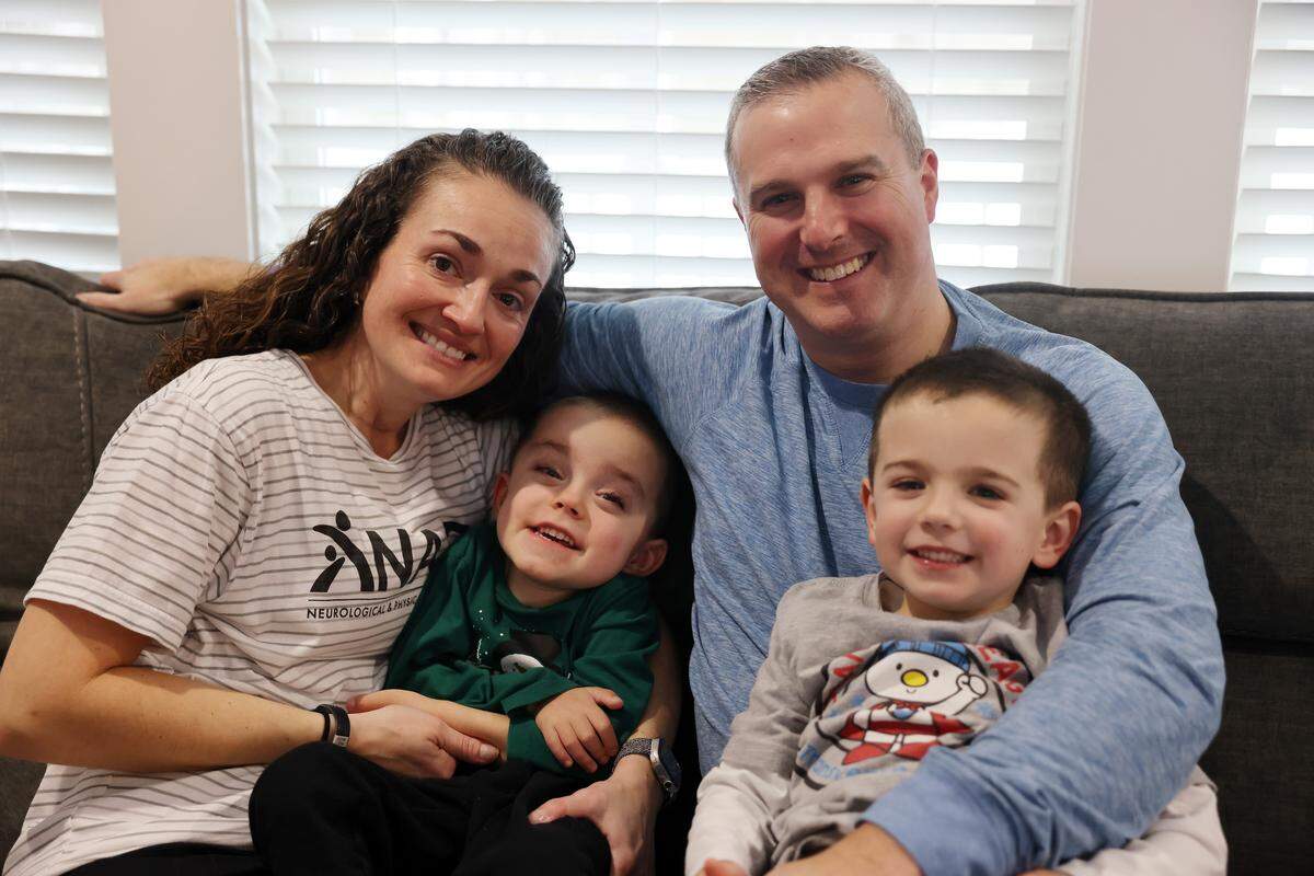 The Reese family, photographed earlier this month at home in Richfield.