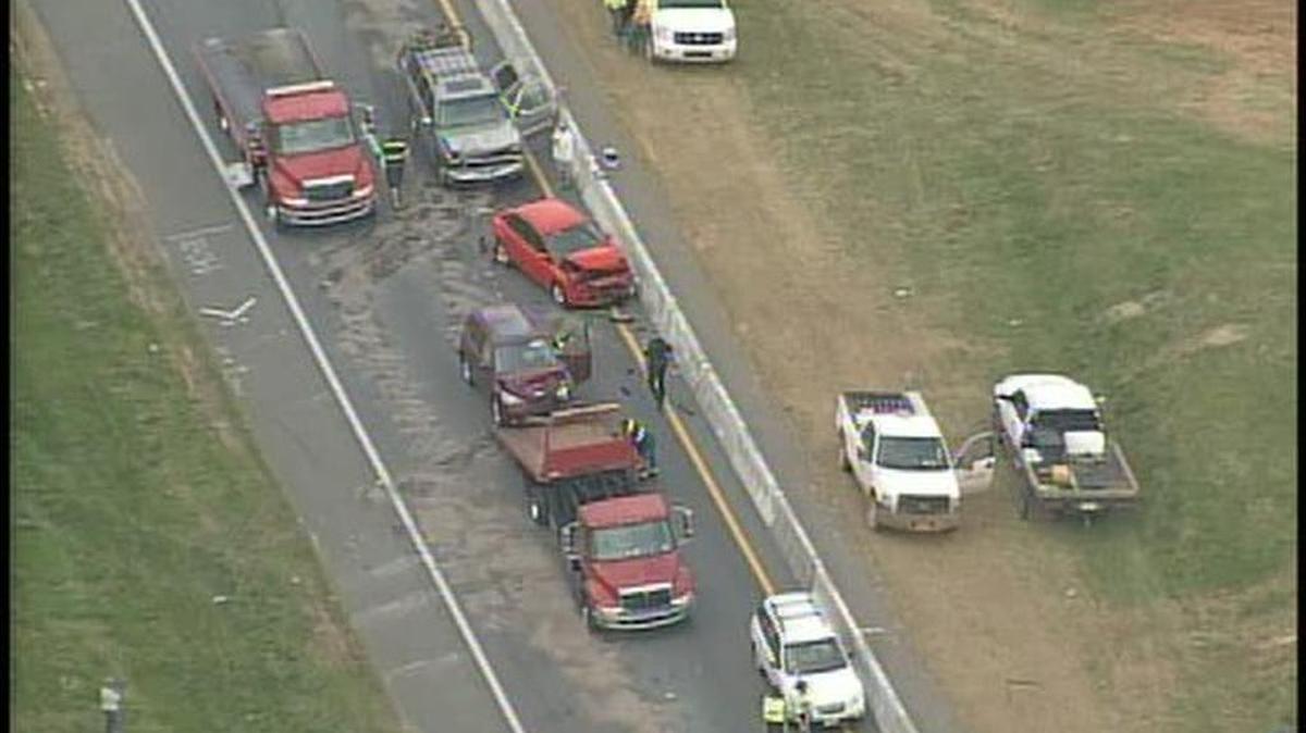 Interstate 77 northbound was closed in Huntersville on Friday after a multi-vehicle wreck north of Exit 23, Gilead Road.