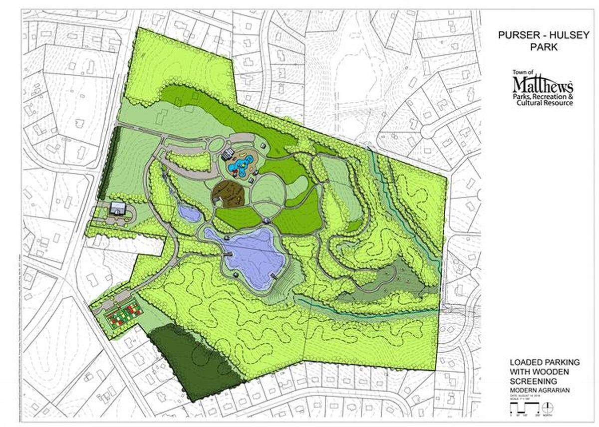 This rendering shows an overhead view of Purser Hulsey Park after it’s completed. The 93-acre park will feature an all-abilities playground, nature trails, picnic shelters, pond/pier, amphitheater, splash park, clubhouse and more.