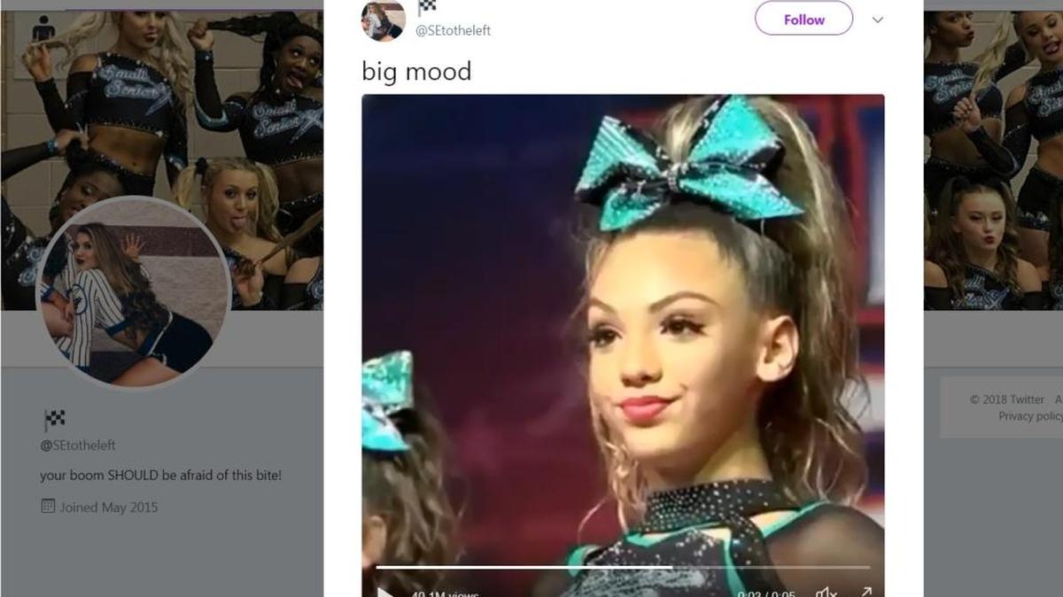 The teenager at the heart of a clip of a cheerleader making a ‘sassy’ stare-down is from North Carolina.