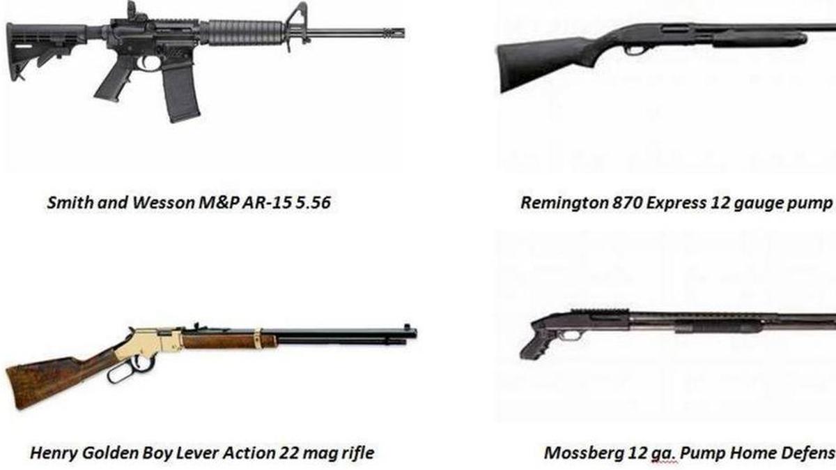 These are some of the firearms that will be raffled at the Lincoln County Republican Party’s Lincoln Reagan Dinner on Saturday.