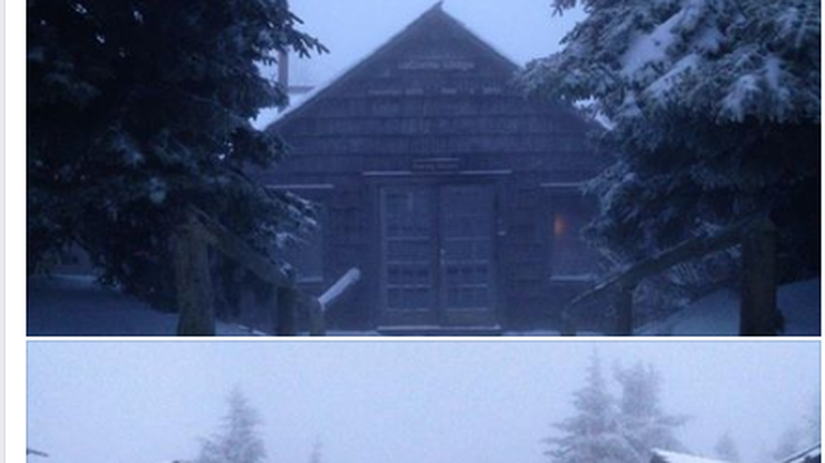 A Twitter post by LeConte Lodge included photos of a rare May snow.