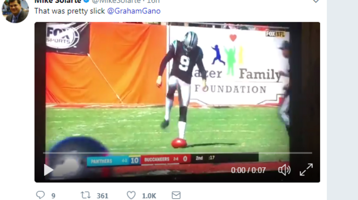 Panthers Graham Gano does crazy ball trick on national TV and social media is in awe