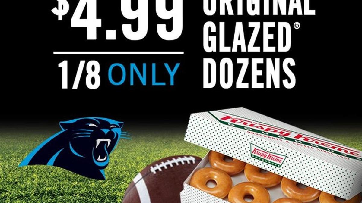Krispy Kreme sent this out over Twitter to honor the Panthers playoff season.