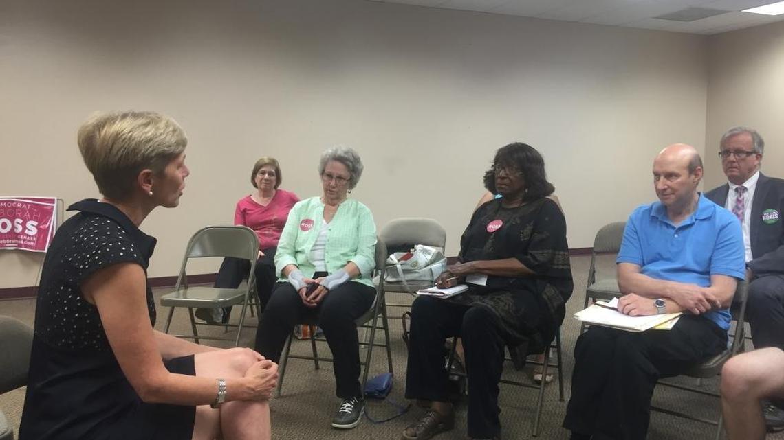 U.S. Senate candidate Deborah Ross discussed retirement security with Charlotte residents Wednesday. She emphasized the differences between herself and opponent Richard Burr.