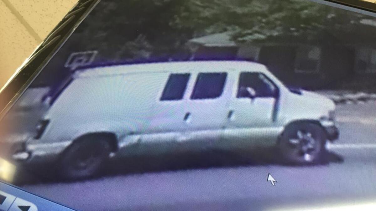 Police photo of the white van suspected in Sunday incident
