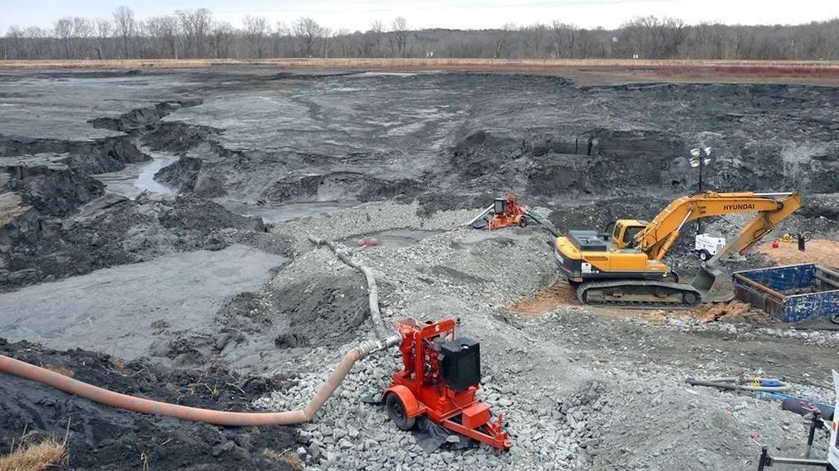 A concrete pipe below this Duke Energy coal ash pond failed in 2014, releasing ash into North Carolina’s Dan River.