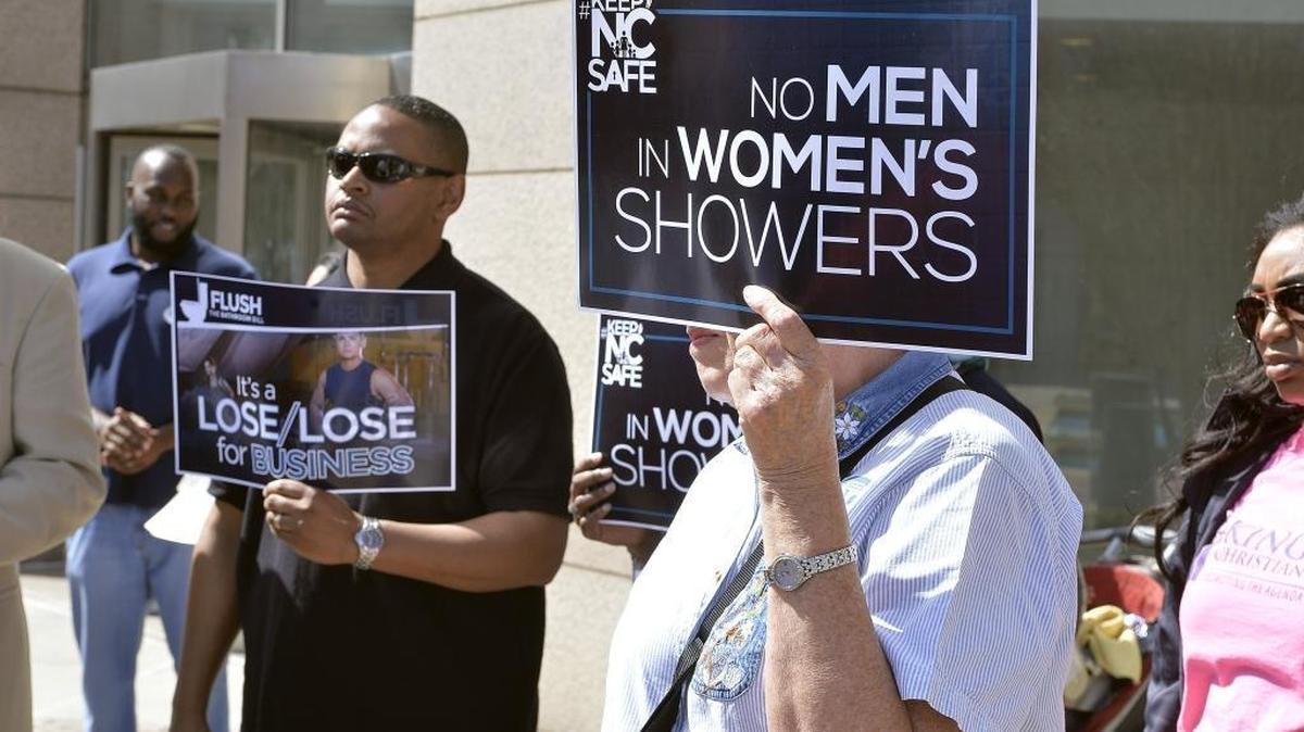 In a rally outside of the Charlotte Mecklenburg Government Center over 60 opponents protested Charlotte's expanded nondiscrimination ordinance on March 18. Five days later Gov. Pat McCrory signed House Bill 2, which limits legal protections for LGBT individuals.