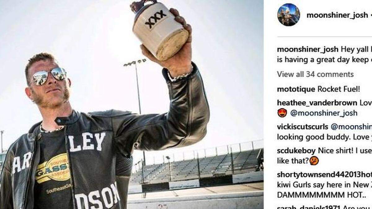 Josh Owens, who stars on Discovery Channel's "Moonshiners” docudrama show, said he is still in pain after his vintage motorcycle blew a tire and smacked a wall at a Florida race track on March 16. Owens, who is 40 and from North Carolina, said that because he lacked health insurance, a hospital in Daytona Beach discharged him too soon after the terrifying wreck.