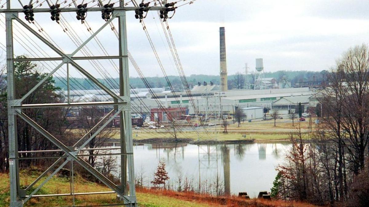 Alcoa’s Badin Works overlooks a reservoir of the Yadkin River in this file photo.