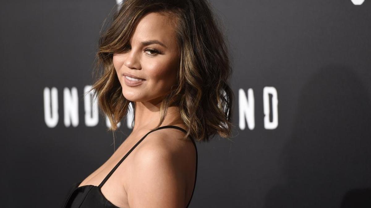 FILE - In this Feb. 28, 2017, file photo, model Chrissy Teigen poses at the season two premiere of the television series "Underground" in Los Angeles.