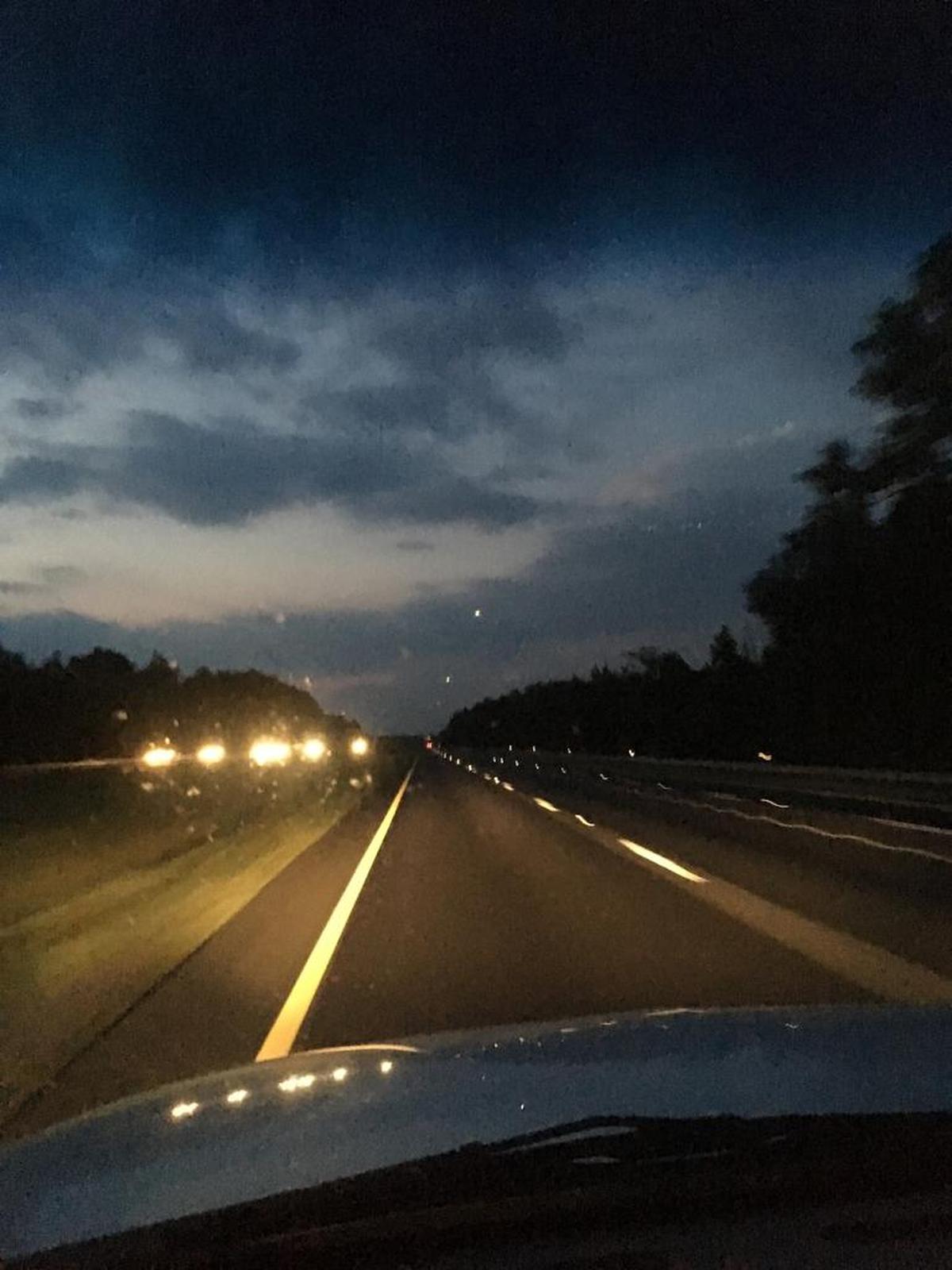 Observer reader Austin Korte said he saw two glowing, unmoving balls in the sky – visible here in the center of this photo – as he drove I-77 south of Rock Hill, S.C., last July. An Indian Trail man and a Rock Hill worker reported similar sightings.