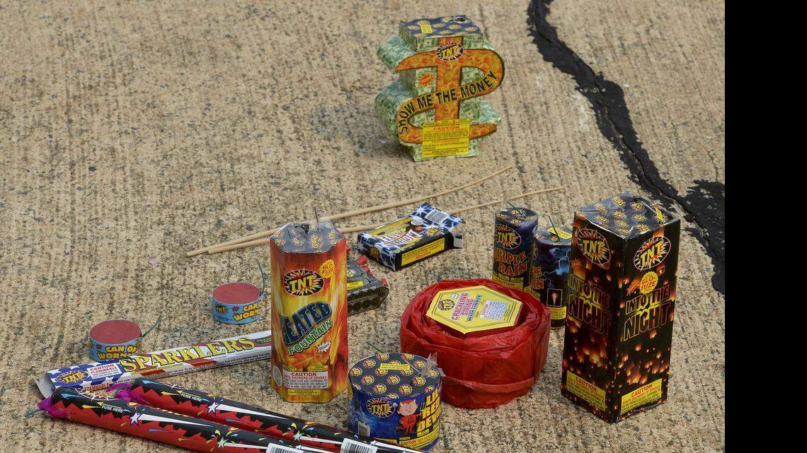 
The Charlotte Fire Department demonstrate how to celebrate the Fourth safely by lighting a variety of legal fireworks at the Police and Fire Training Academy, Wednesday, July 01, 2015.
