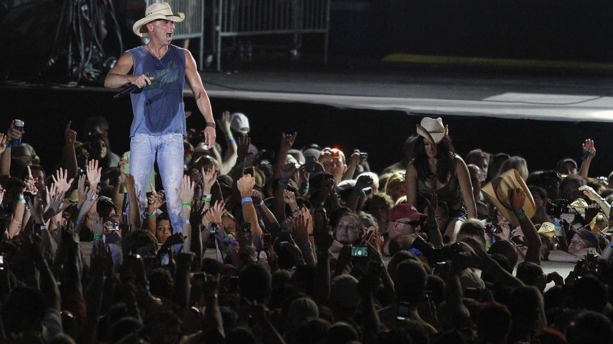 Country music artist Kenny Chesney performs at Bank of America Stadium in Uptown Charlotte on June 24, 2012.