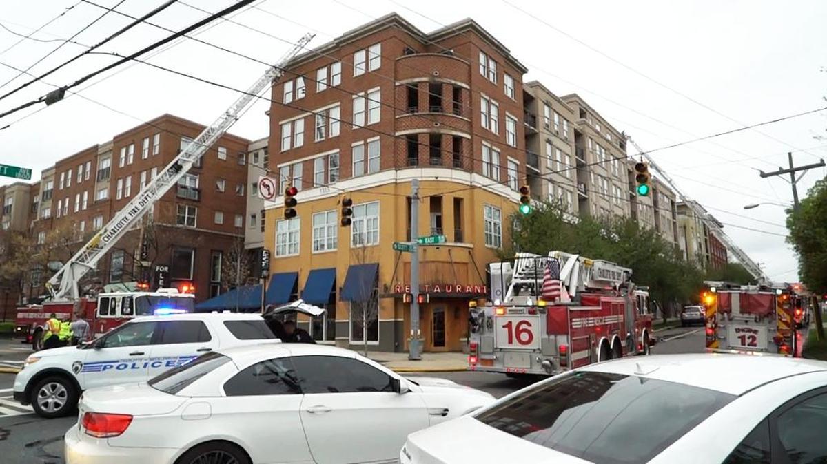 Two Charlotte firefighters were injured Friday after smoke from a three-alarm “giant grease fire” from 131 Main restaurant on East Boulevard forced evacuations of the restaurant and two apartment buildings. Fire Chief Jon Hannan said the fire broke out in a kitchen vent duct, filling condos above and next door with smoke. One resident in the 1320 Fillmore Avenue condos next door said she’s had to evacuate three times in the past five years because of grease fires at 131 Main. Hannan said residents would not be allowed to return to their condos until they’re declared safe.