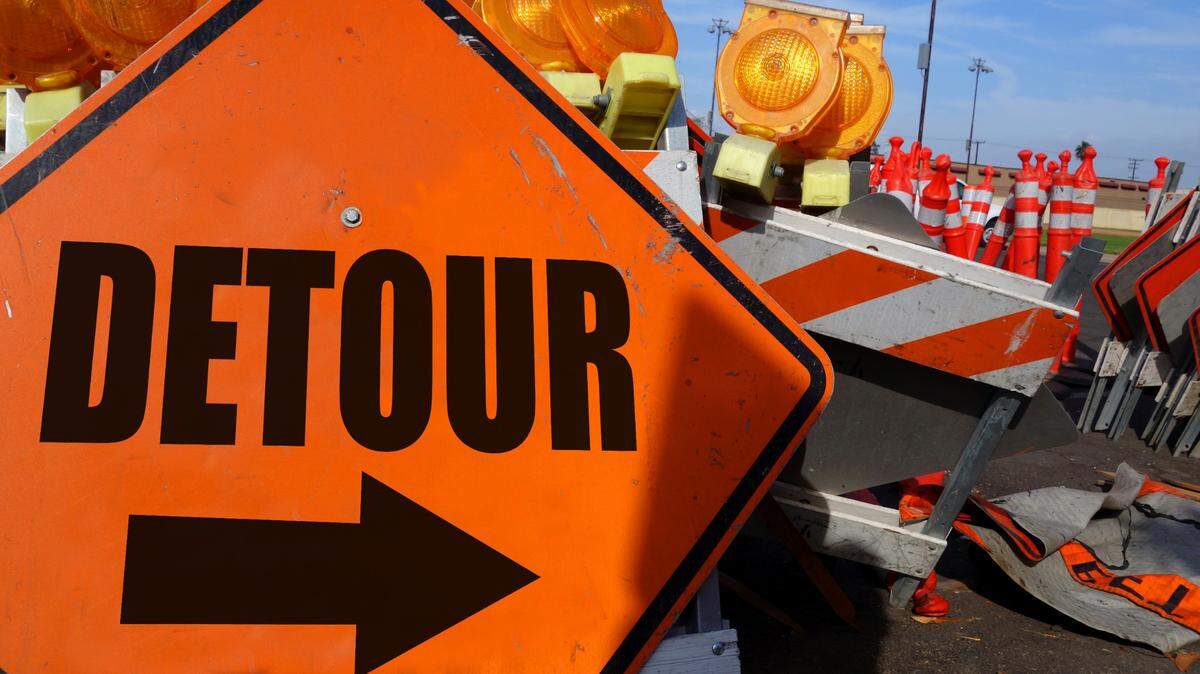 Detour sign stock image