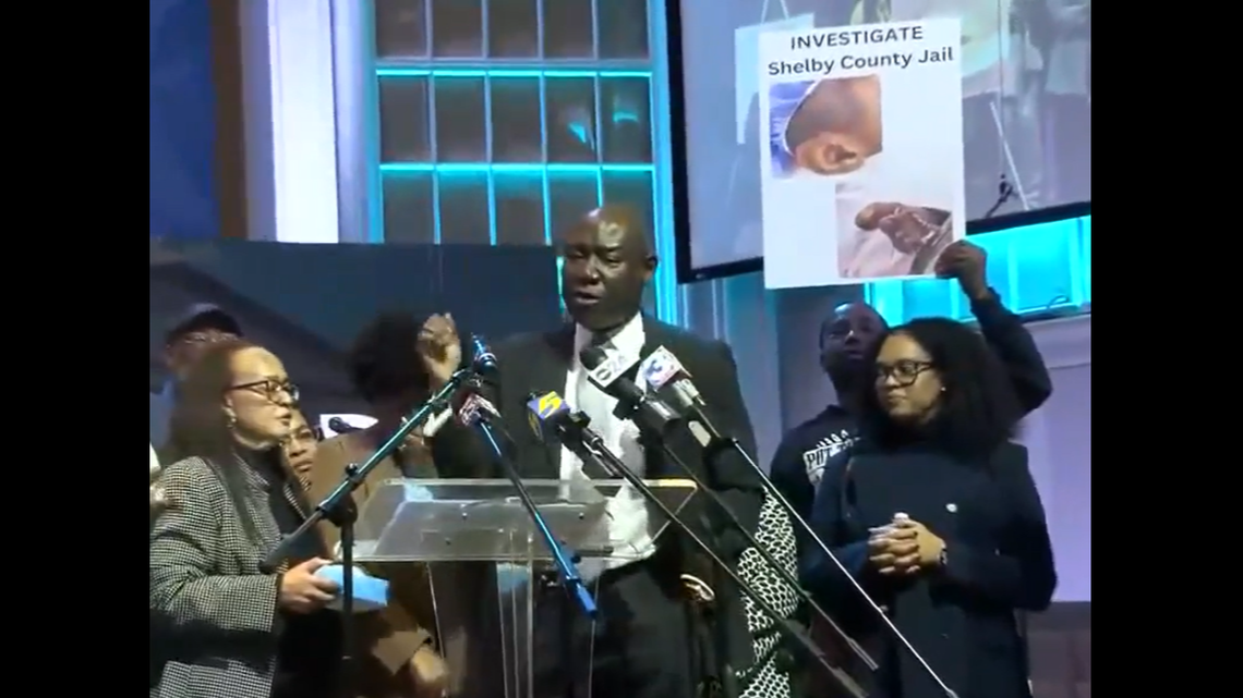 The family and attorney of Ramon McGhee held a news conference after they said McGhee was found unresponsive at a Memphis jail covered in insect bites, and later died.