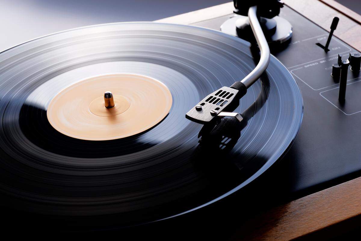 Vinyl record being played.