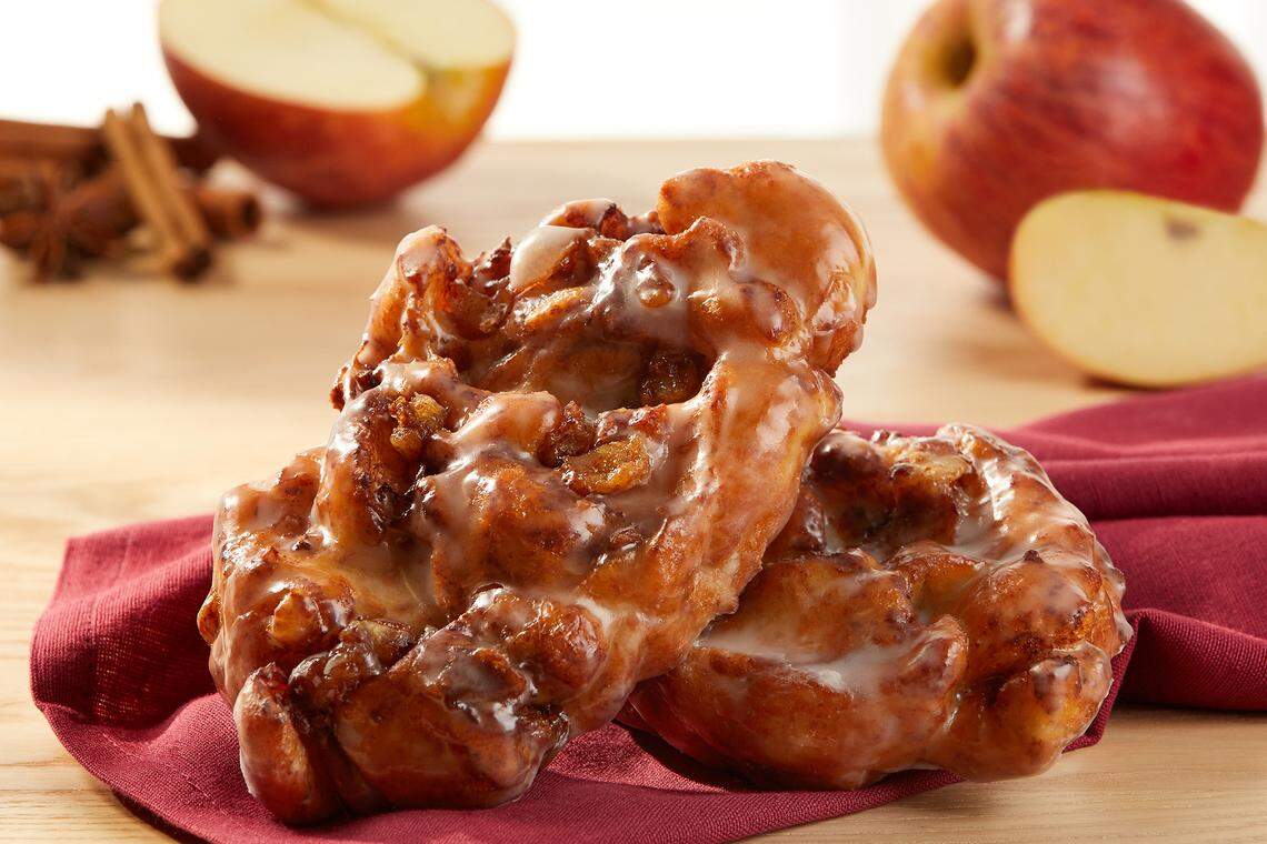 Fans of Krispy Kreme’s bakery treats can order the apple fritter, featuring real chunks of apple, for a limited time starting Sept. 18.