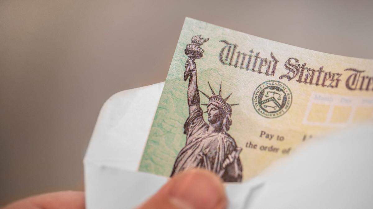 A U.S. Treasury check used for tax refunds and stimulus payments.