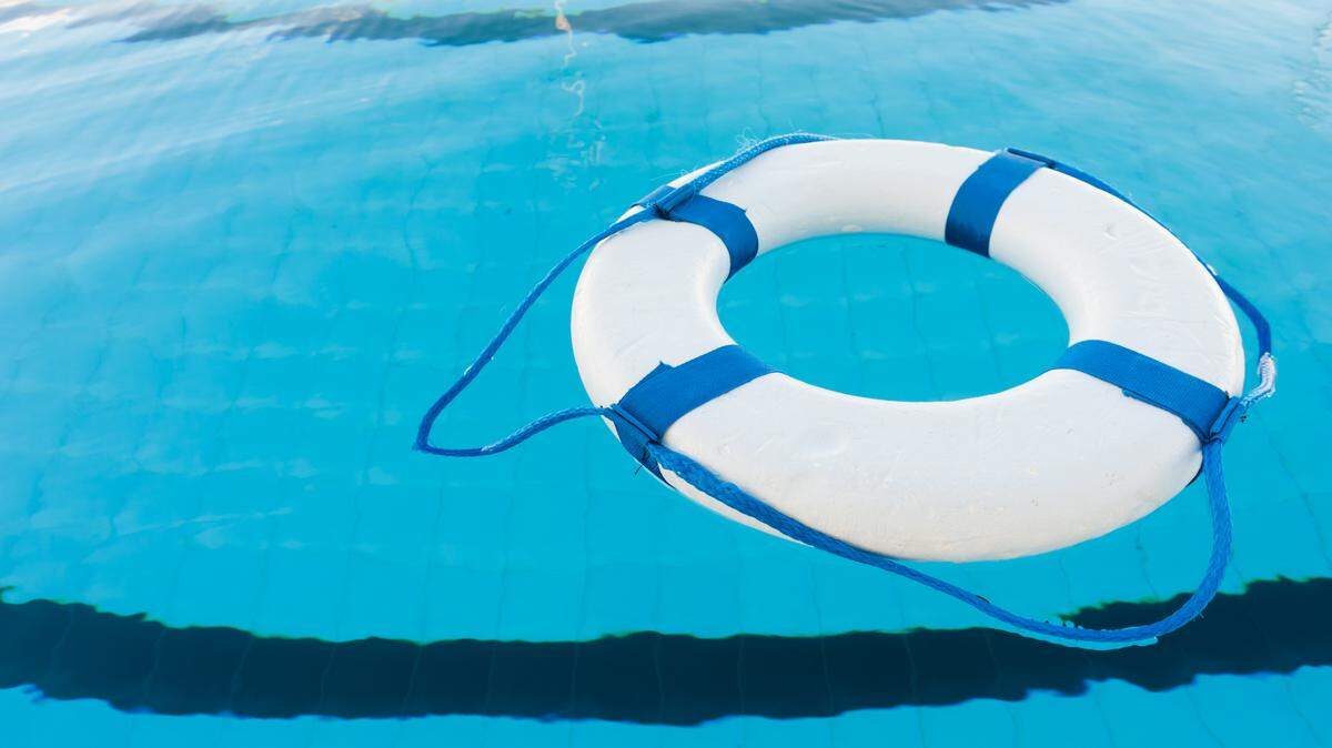 lifebuoy in swimming pool.