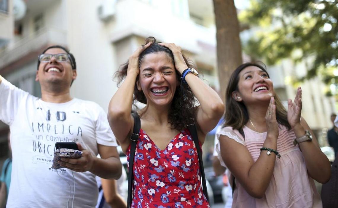 Relatives and friends of Andrew Craig Brunson, an evangelical pastor originally from Black Mountain, North Carolina, are ready to greet Brunson as he arrives at his house in Izmir, Turkey, on Wednesday. The American will be under house arrest as his trial on terror and espionage charges continues.