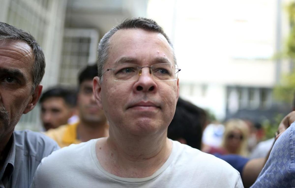 Andrew Craig Brunson, 50, an evangelical pastor originally from Black Mountain, North Carolina, is shown after being released from prison in Turkey in July.  He was placed on home detention at the time and faced 35 years in prison. On Friday, Turkey released Brunson, who then headed to the United States with his wife.