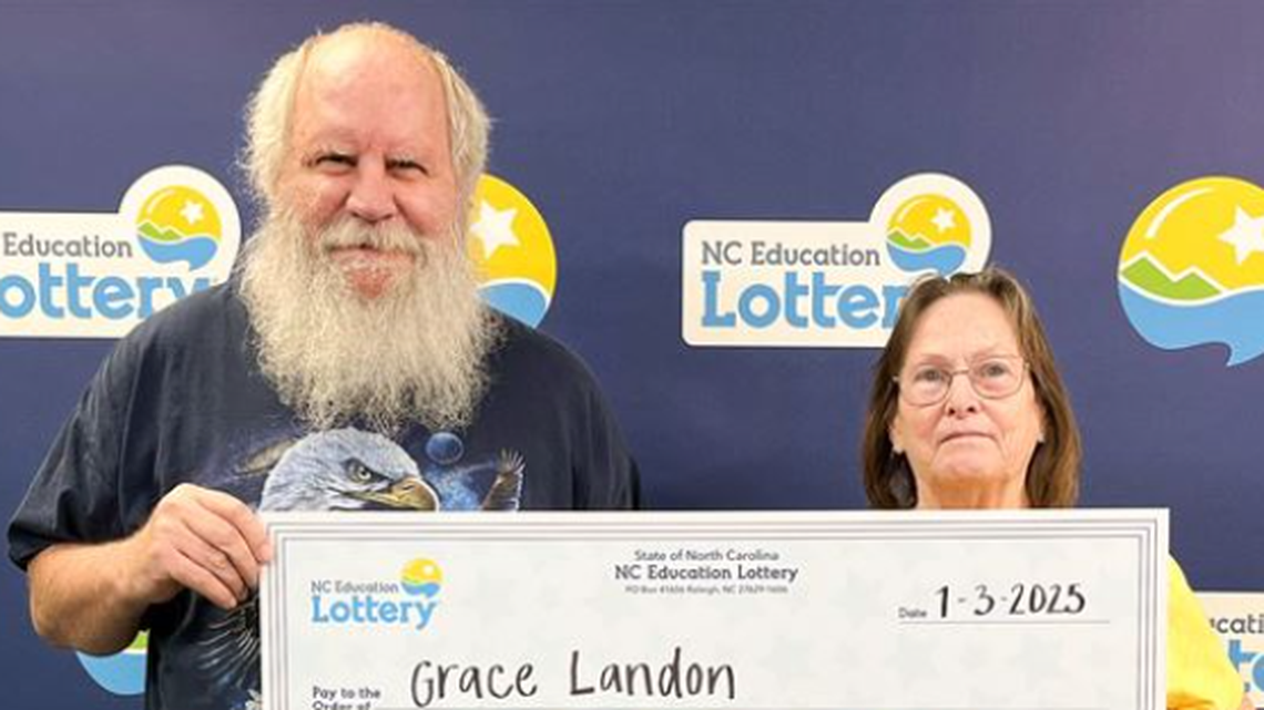 Grace Landon pictured with her husband, Hank, scored a big Powerball win on New Year’s Day.