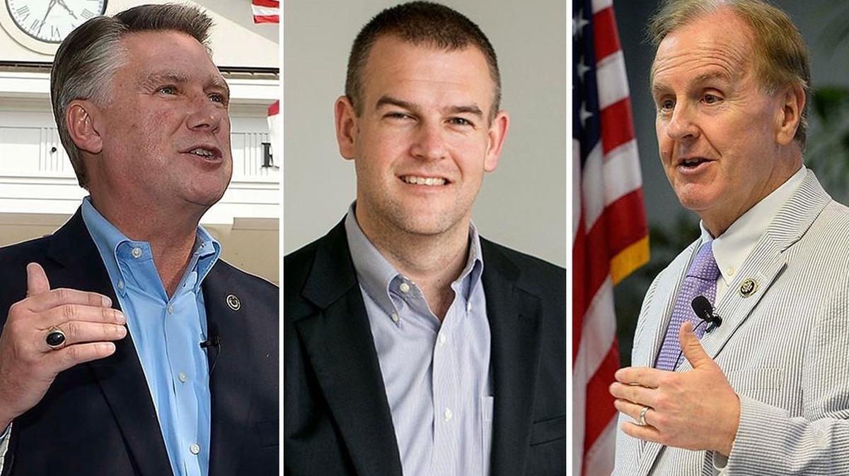 9th District congressional candidates in GOP primary, from left: Mark Harris, Todd Johnson and incumbent Rep. Robert Pittenger.